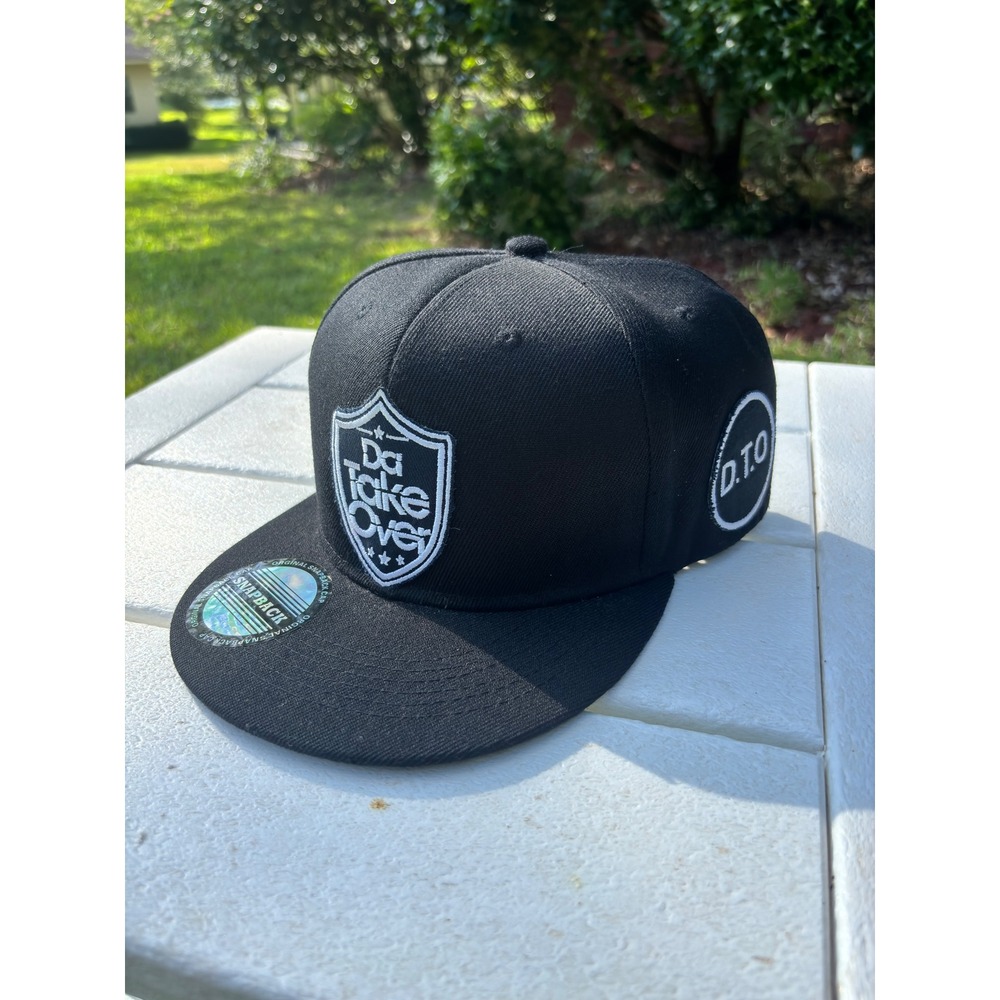 Da Take Over D.T.O. 034 Snapback Hat Black White Shield Logo Streetwear Cap adju